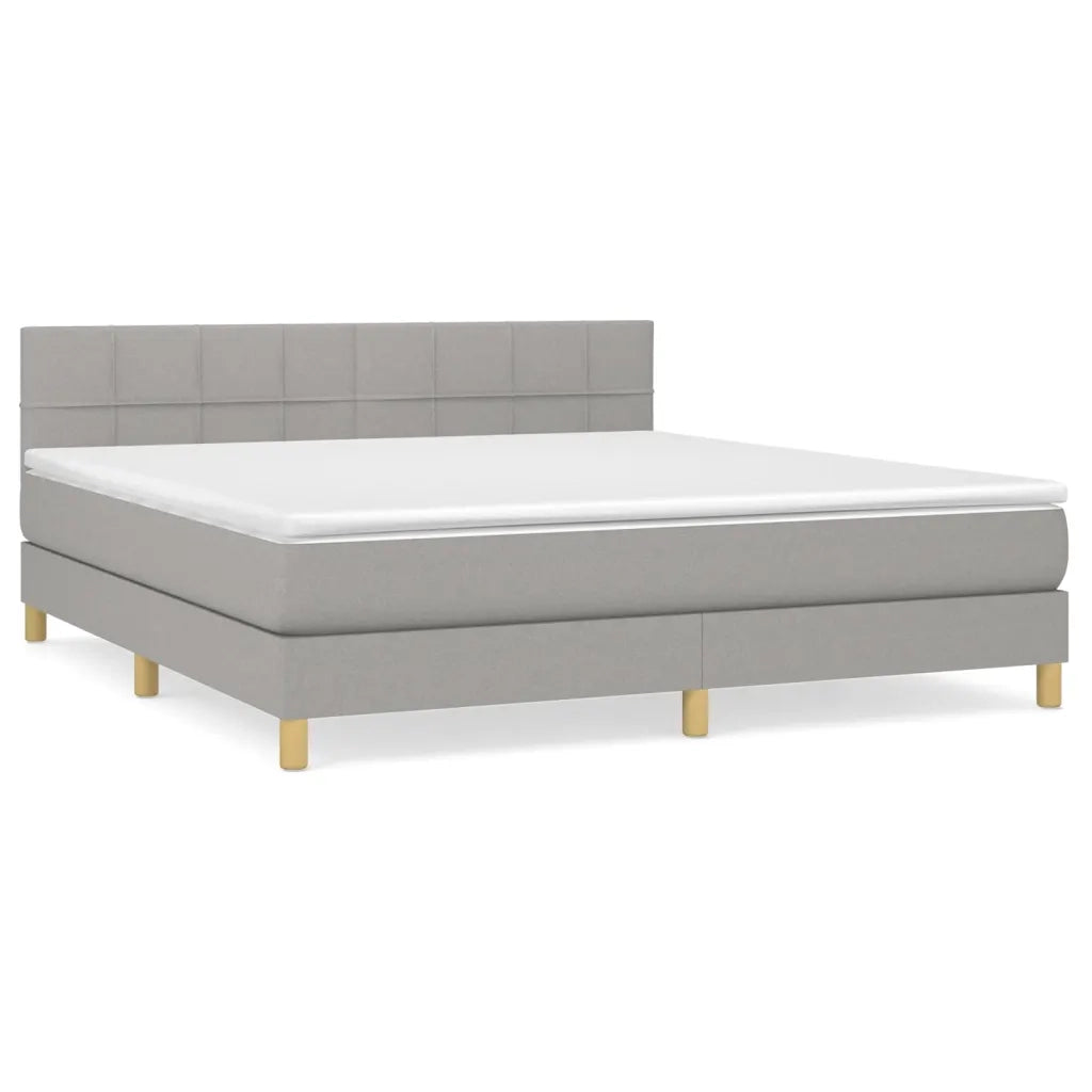 Giroletto a Molle con Materasso Grigio Chiaro160x200 cm Tessutocod mxl 99540