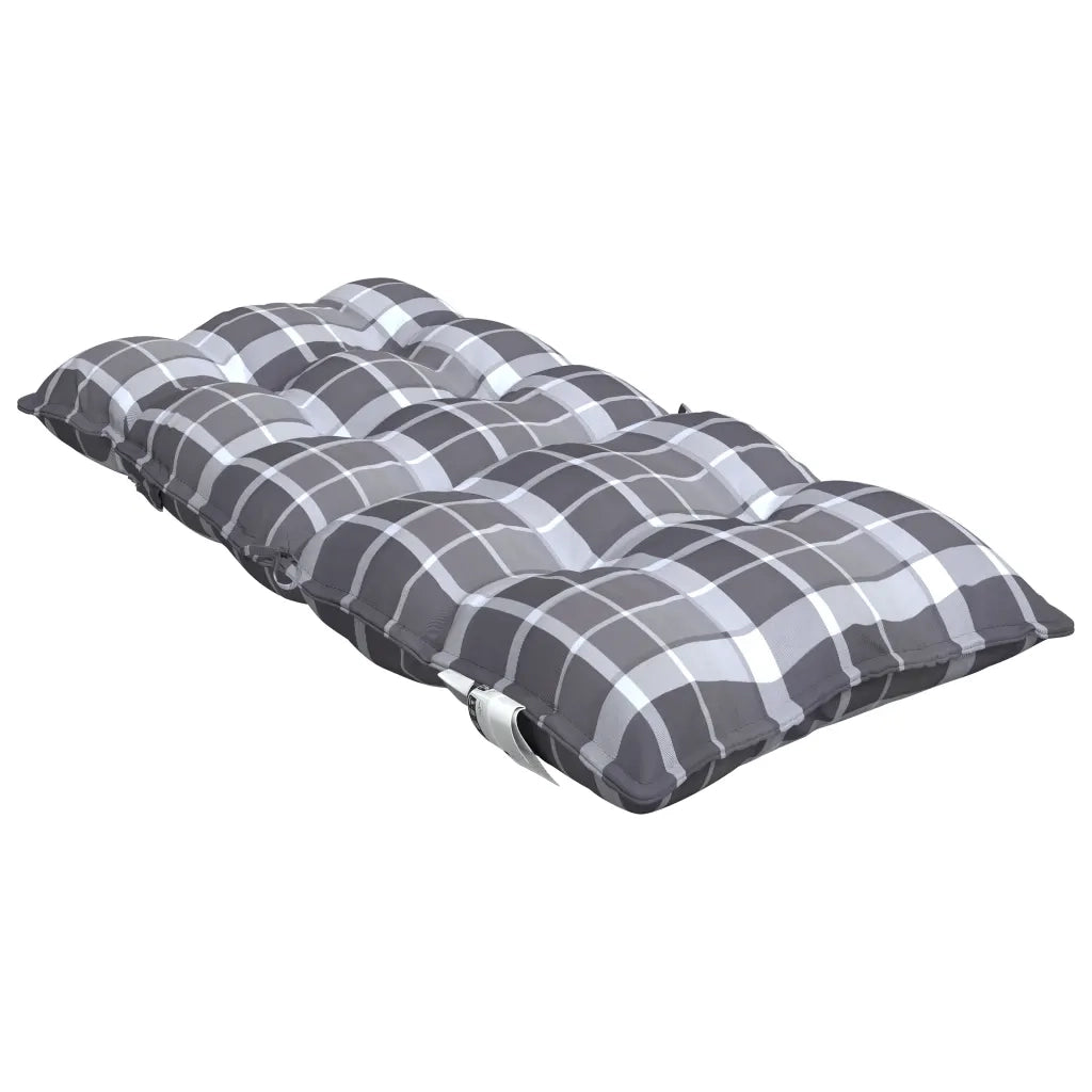 Cuscini Sedia Schienale Basso 2 pz Quadri Grigio Tessuto Oxford 377713