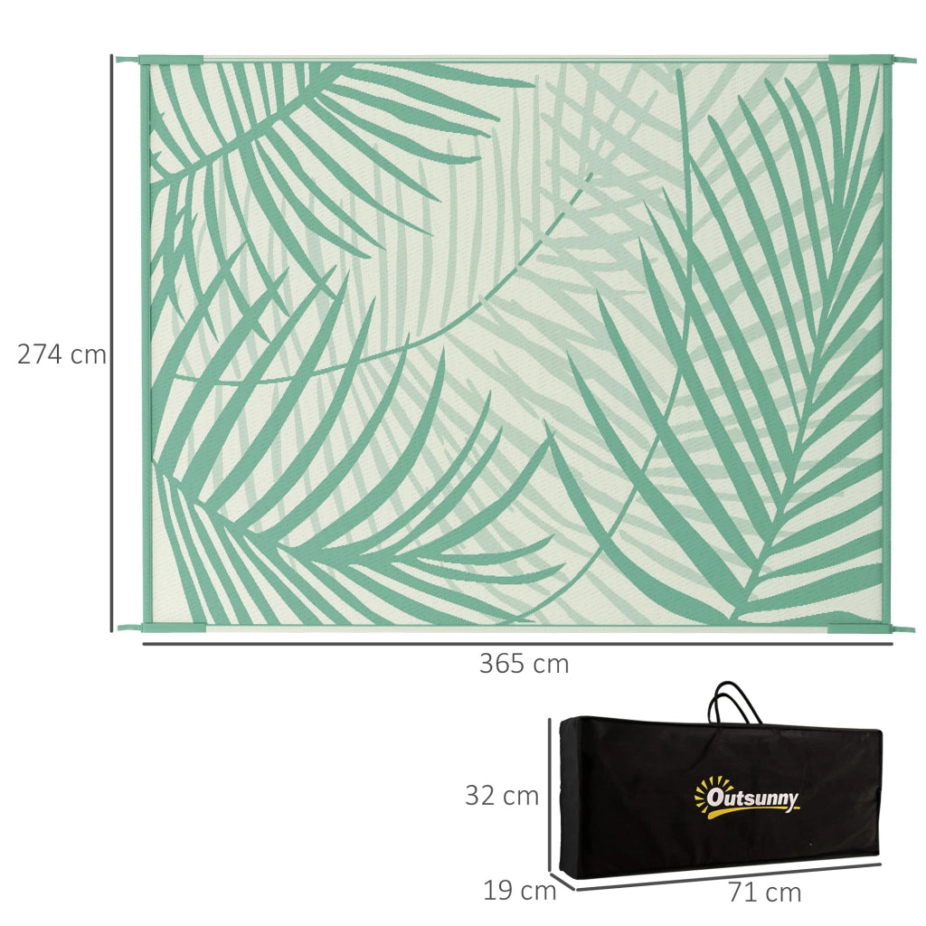Tappeto da giardino esterno reversibile impermeabile ¨C zephmum ¨C verde 365x274 cm con sacco di trasporto