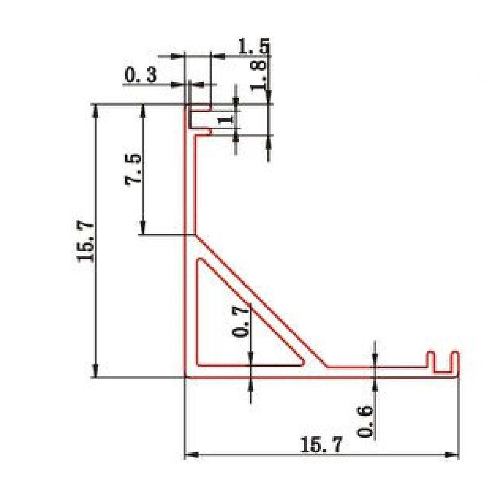 Trade Shop - Profilo Alluminio 2 Mt Angolare Copertura Opaca Per Strip Led Strisce Al-04 -