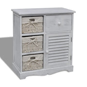 Mobile contenitore in legno stile rustico 60 x 30 x 63 cm con 3 cestini in cotone bianco 02_0046226