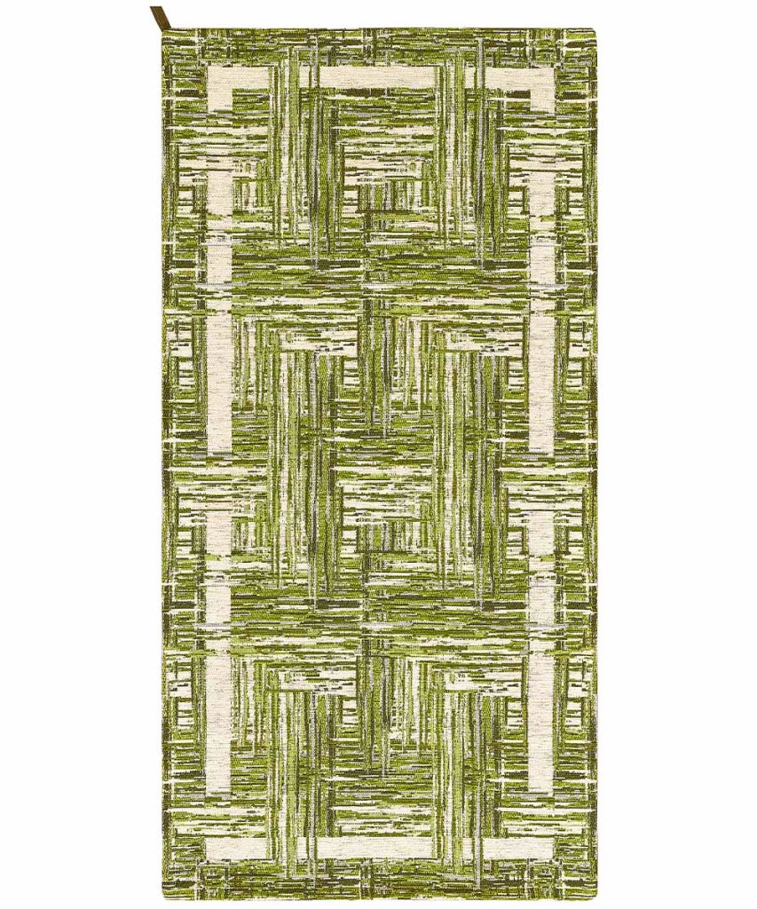 Tappeto moderno BANGKOK VERDE contemporaneo geometrico astratto, passatoia arredo multiuso lavabile antiscivolo cm.55x240