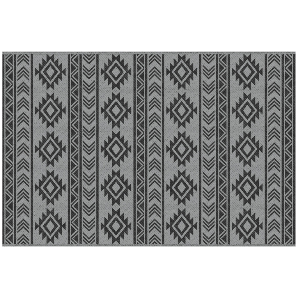 Tappeto da Esterno Impermeabile ¨C zephmum ¨C Grigio e Nero 182x274cm