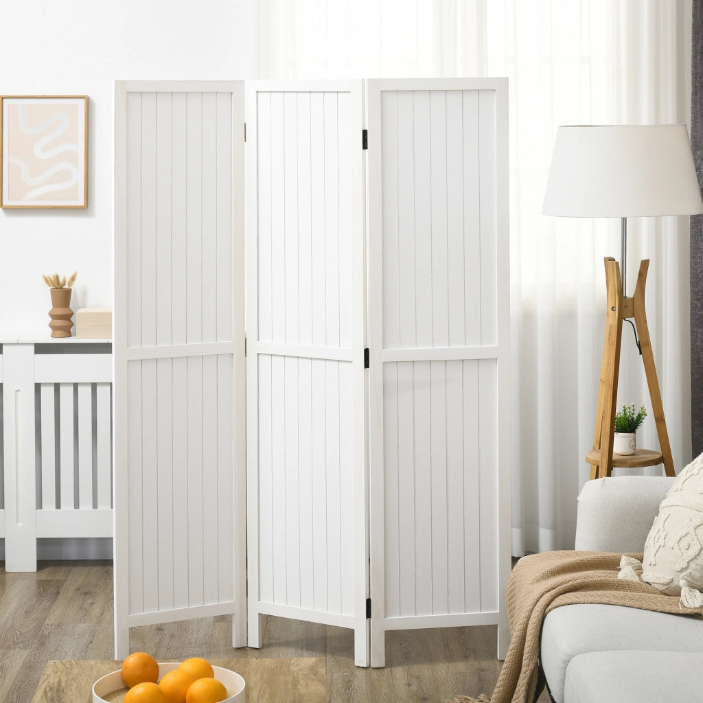 Paravento in legno a 3 ante pieghevole ¨C zephmum ¨C bianco 120x170 cm