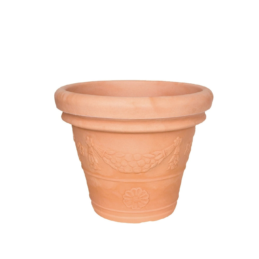 Garden Italia Vaso Tondo Campana Festonata Ø67 cm in Resina – Made in Italy, Resistente al Gelo e Antiurto Colore: IMPRUNETA