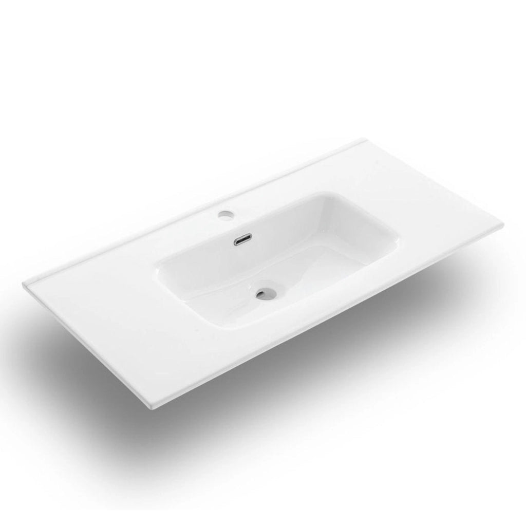Lavabo da incasso vasca tonda bianco in ceramica 80x46,5 cm