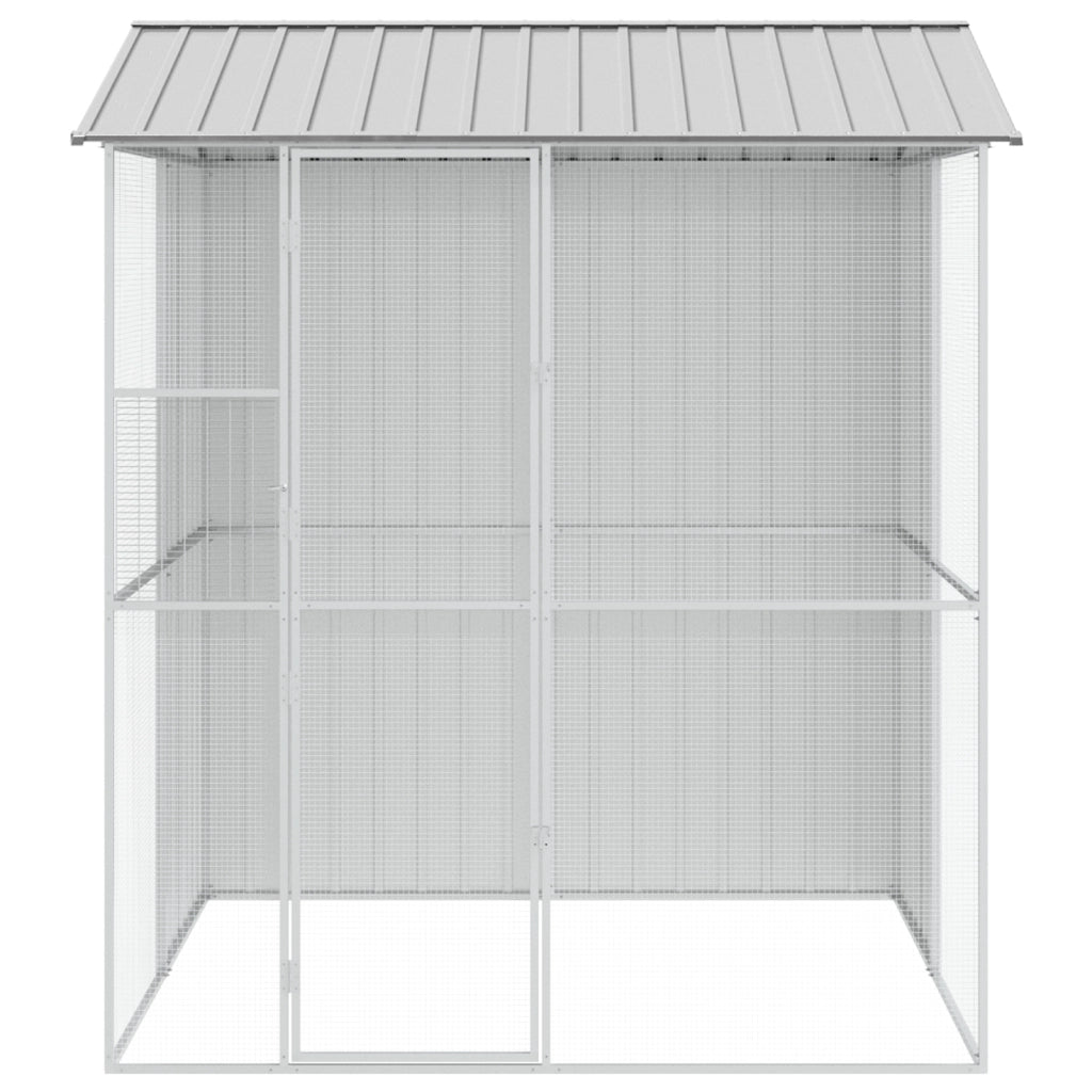 Aviario per Uccelli  Grigio 215x210x247 cm Acciaio