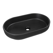 Lavabo da appoggio ovale 55x35 cm in ceramica nera opaca