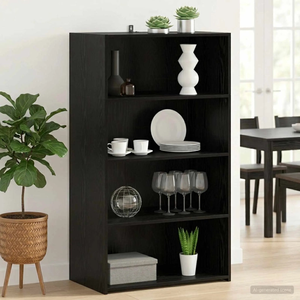 Credenza Rovere Nero 70 x 41 x 124 cm Legno ingegnerizzato 8015672