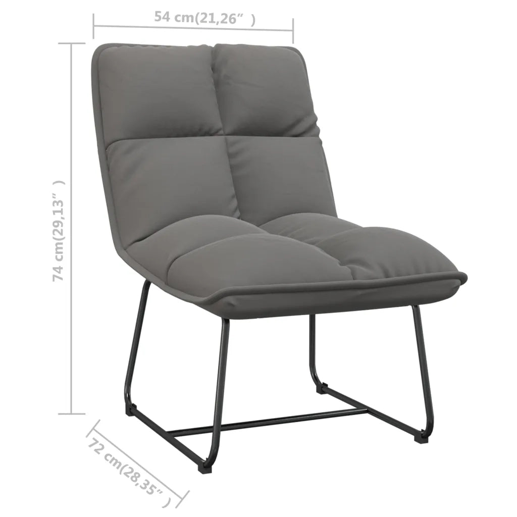 Poltrona con Struttura in Metallo Grigio Chiaro in Velluto cod mxl 57716