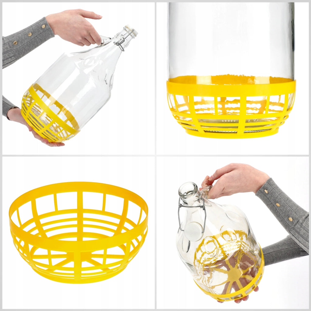 KADAX Carboy Bottiglia da 5 litri Bottiglia da donna Bottiglia per vino e liquore + Tappo 6 pezzi