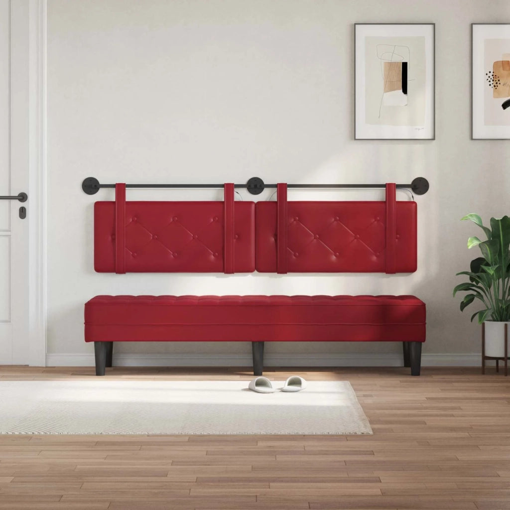 Testiera sospesa Con luce LED Rosso Vino Similpelle