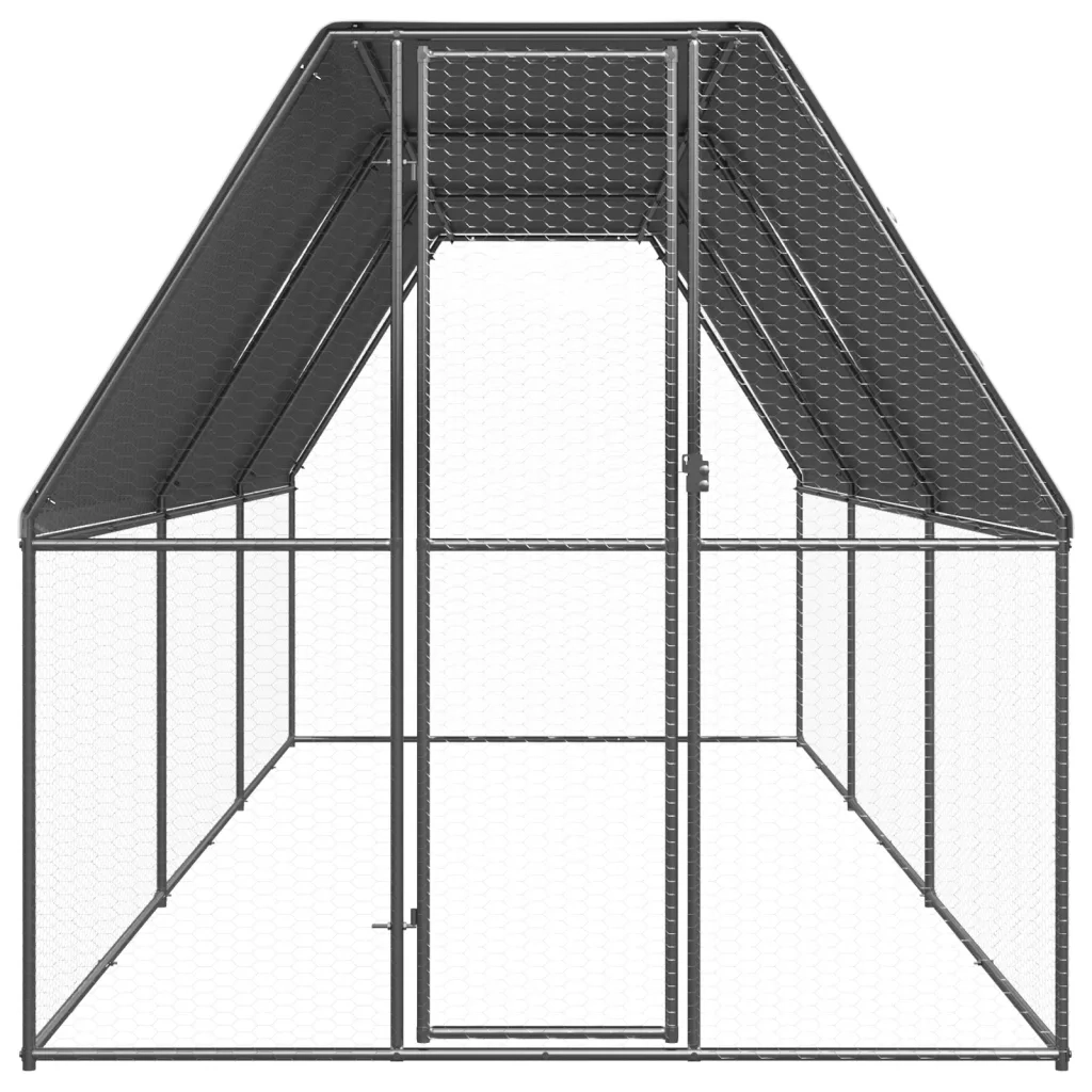 Gabbia per Polli da Esterno 2x6x2 m in Acciaio Zincato 3154372