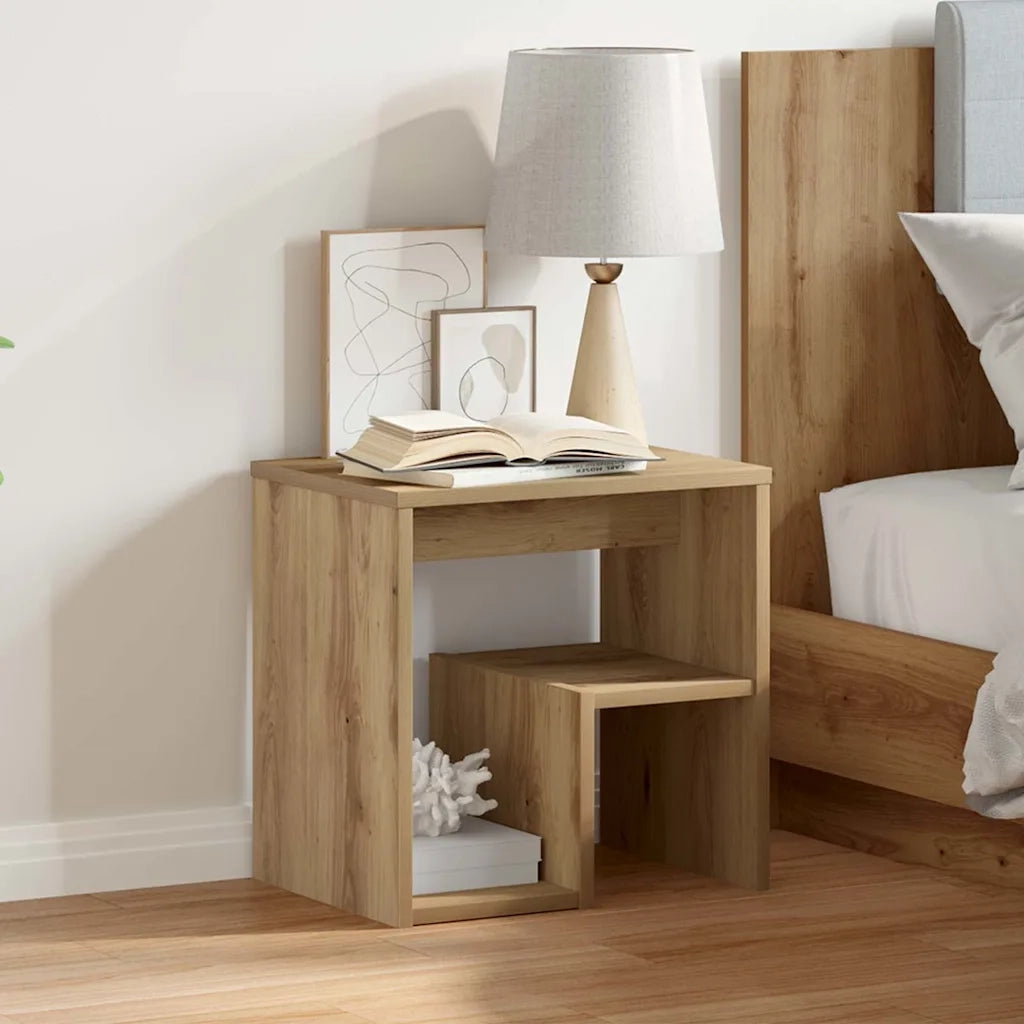 Comodino Rovere Artigianale 40x30x40 cm in Legno Multistrato