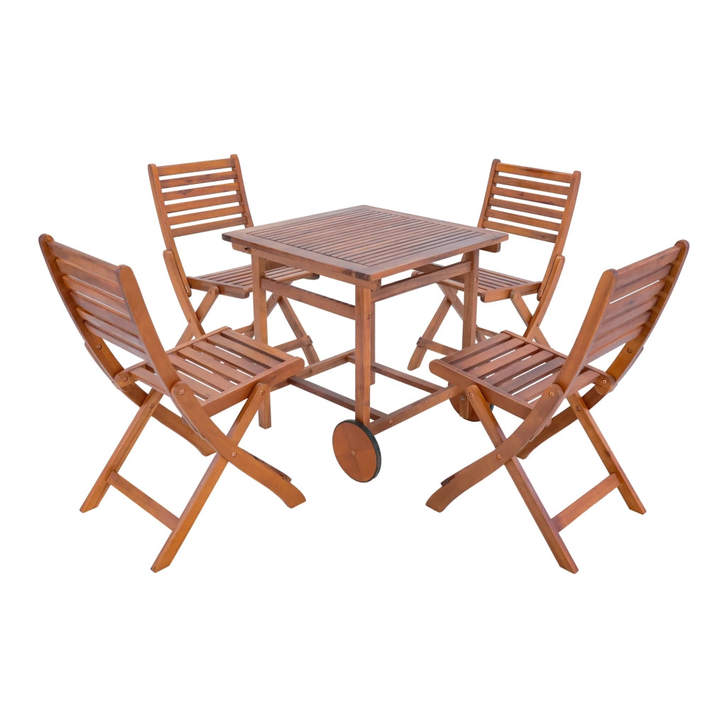 Set di mobili da giardino 5 pezzi in legno di acacia naturale 03_0010532