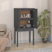 Credenza-Buffet-Armadio da cucina Grigia 60x40x120 cm in Legno Massello di Pino