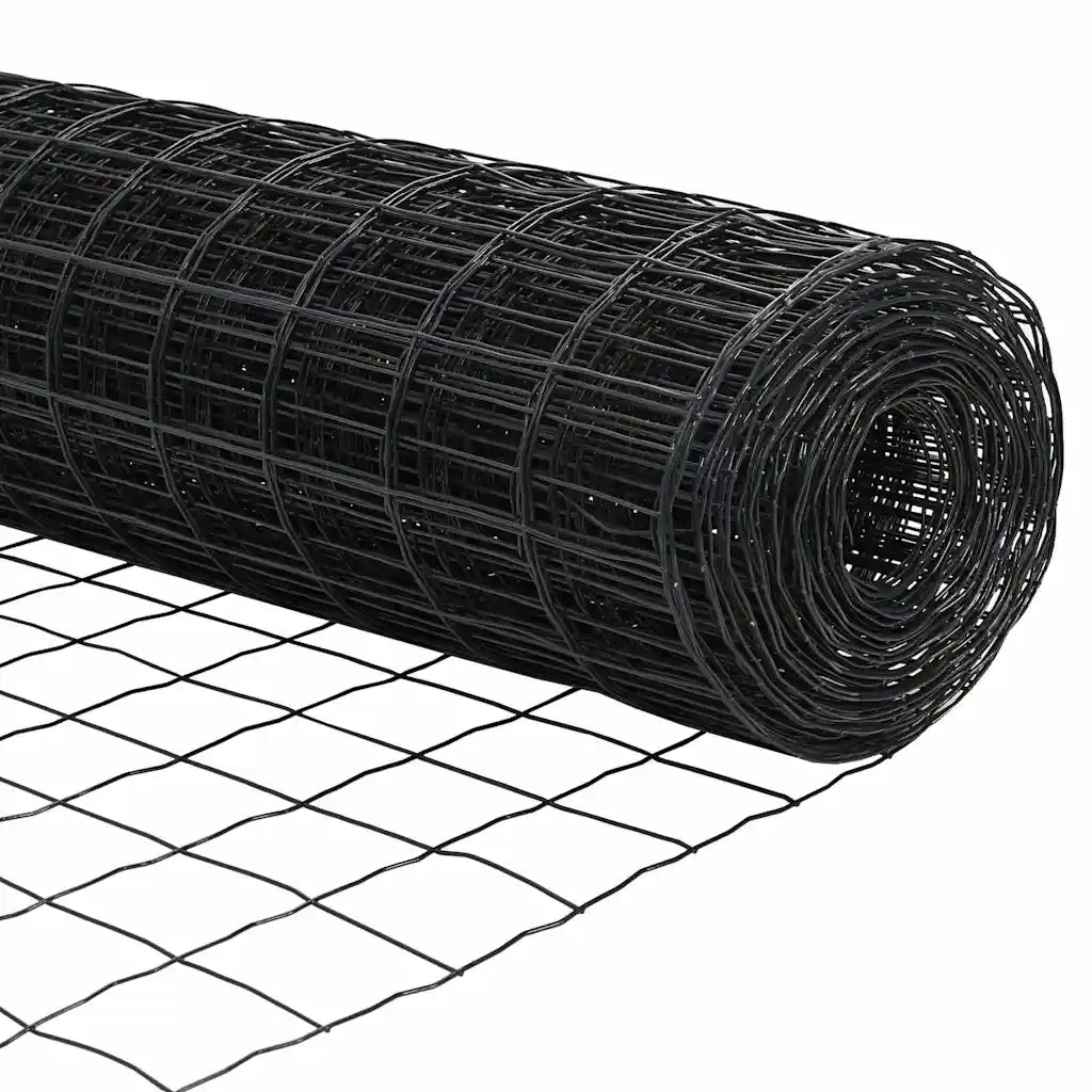 Recinzione con Posto Grigio 0,6 x 25 m Acciaio e PVC 3350445