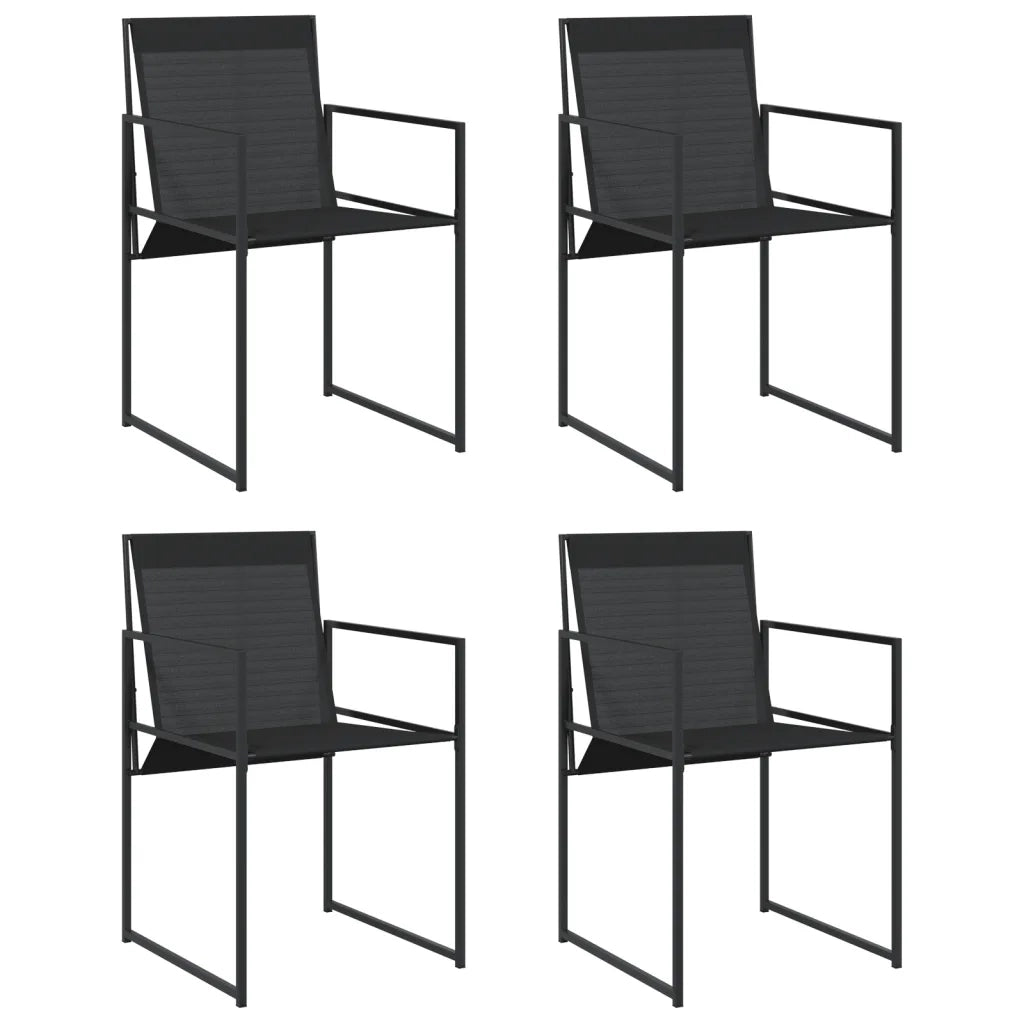 Sedie da Giardino 4 pz Neri in Acciaio e Textilene 4008593