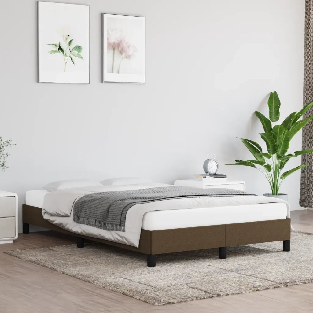 Giroletto senza Materasso Marrone Scuro 120x200 cm Tessuto 346707