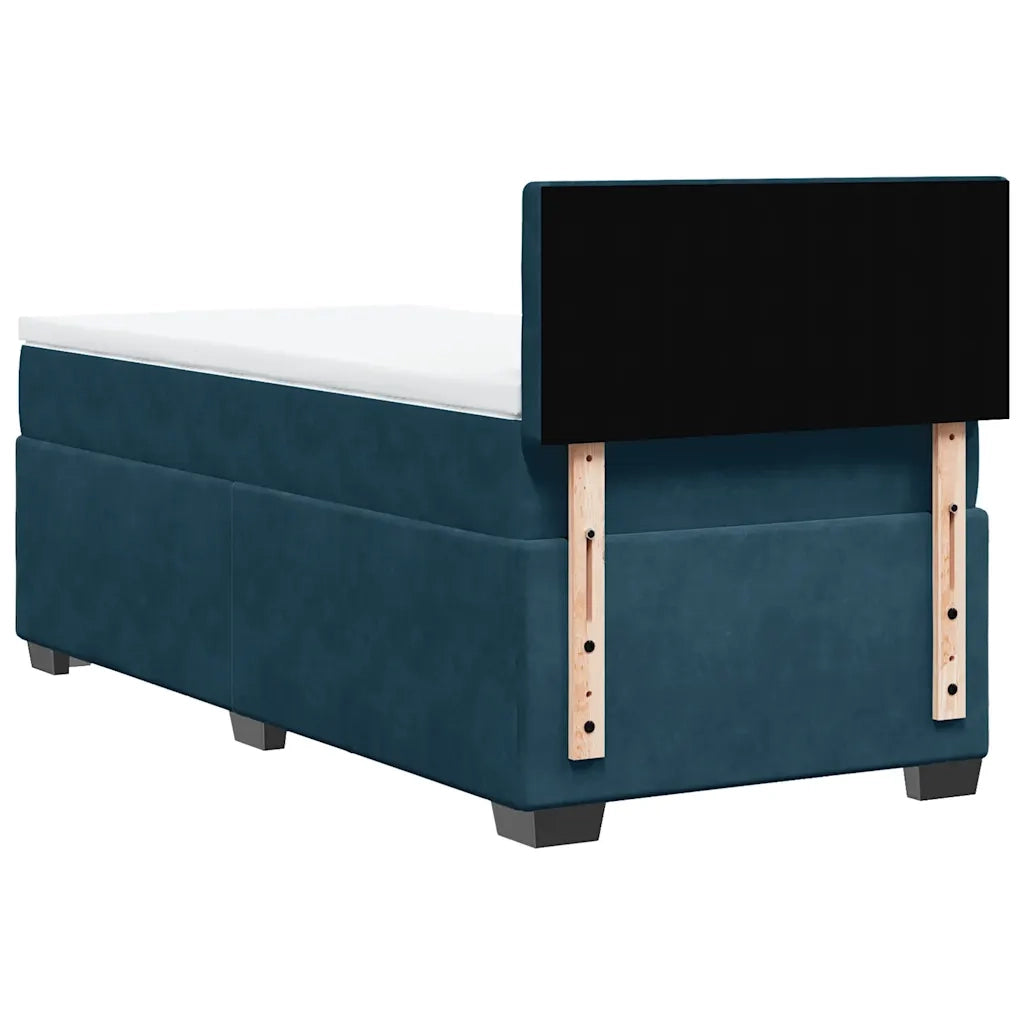 Giroletto a Molle con Materasso Blu 90x200 cm in Velluto