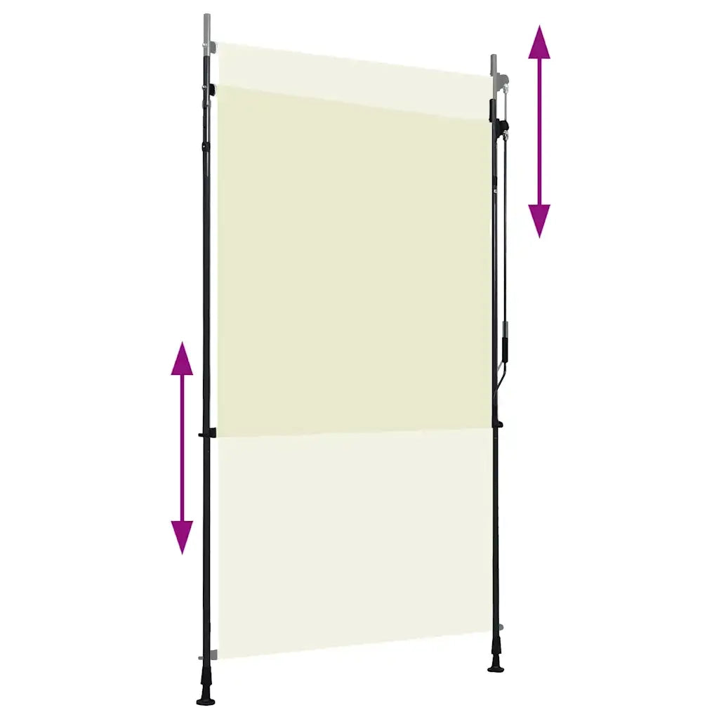 Tenda a Rullo per Esterni-Tenda da sole avvolgibile 120x270 cm Crema