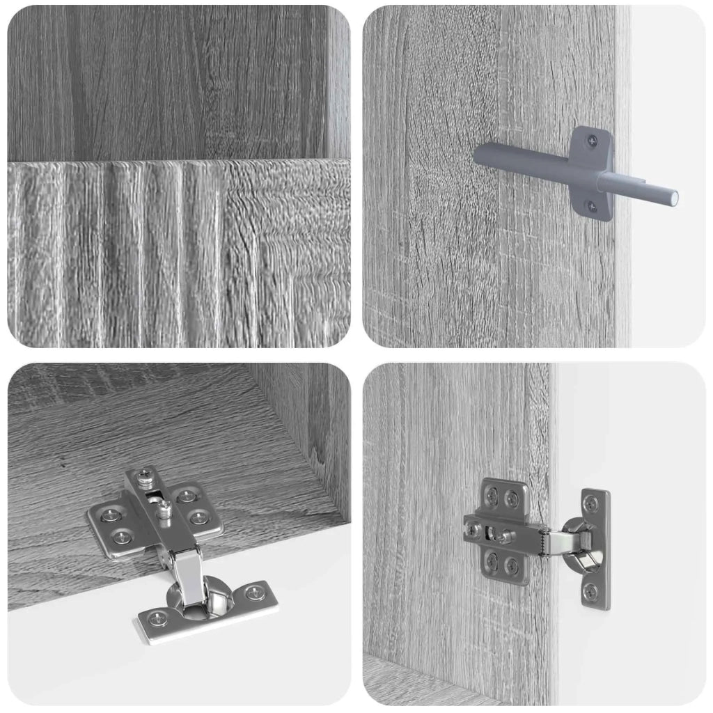 Mobile TV LED a 3 pezzi Sonoma grigio Legno ingegnerizzato 3416685