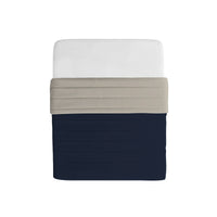 Trapuntino Double Face Matrimoniale 100gr Tinta Unita in Microfibra Blu Scuro/Grigio Chiaro