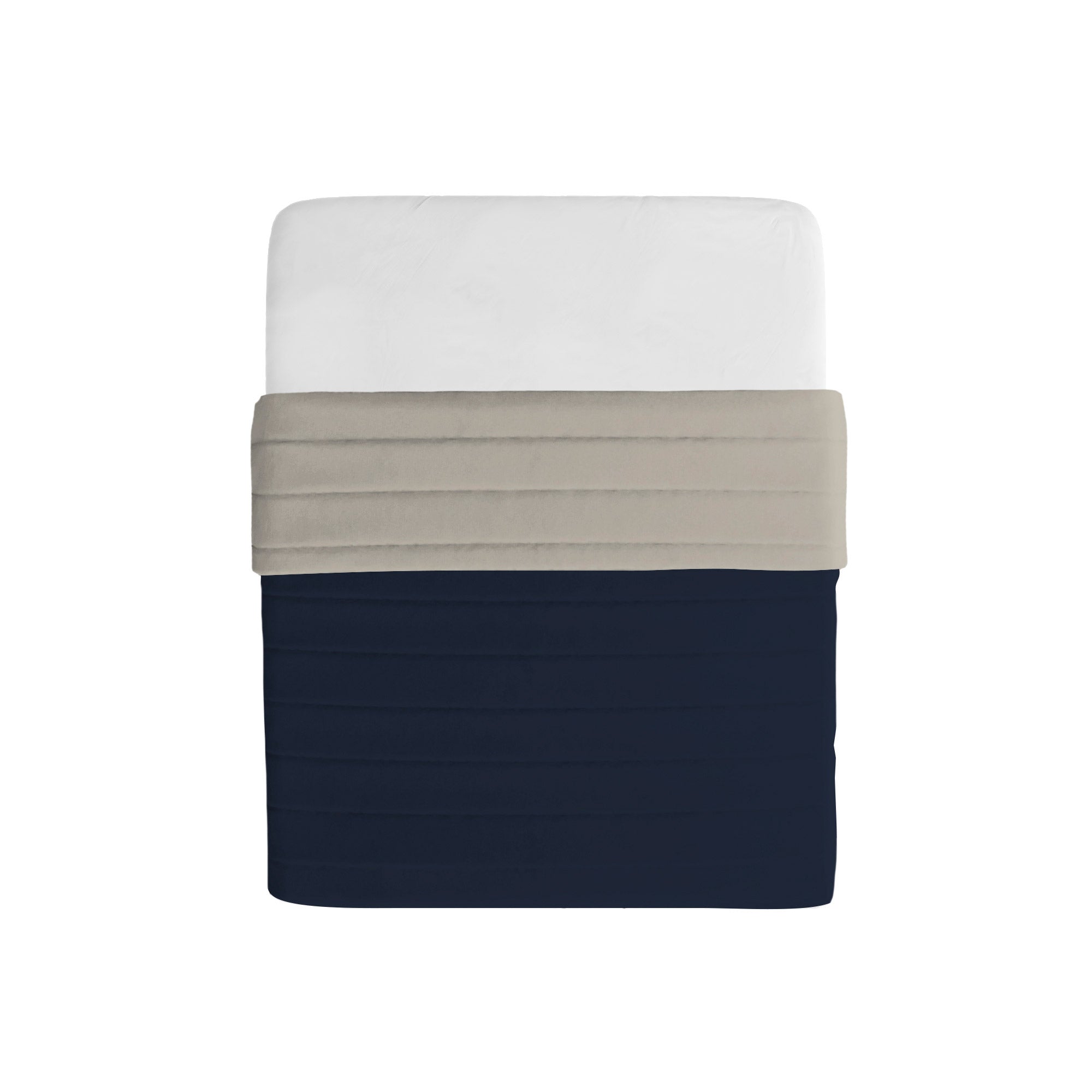 Trapuntino Double Face Matrimoniale 100gr Tinta Unita in Microfibra Blu Scuro/Grigio Chiaro