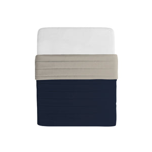 Trapuntino Double Face Matrimoniale 100gr Tinta Unita in Microfibra Blu Scuro/Grigio Chiaro