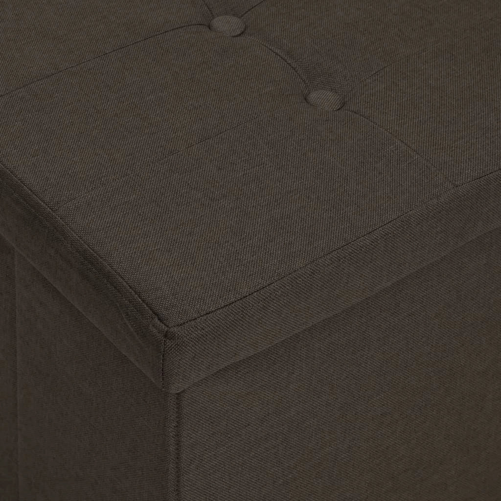 Panca contenitore pieghevole 110 x 38 x 38 cm marrone scuro lino sintetico 02_0010897