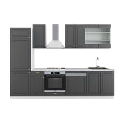 Cucina componibile Fame-Line Antracite-oro/Bianco 300 cm, PL Marmo Vicco