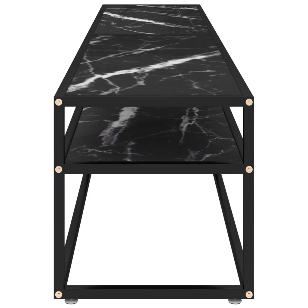 Mobile Porta TV Marmo Nero 180x40x40,5 cm in Vetro Temperato cod mxl 58813