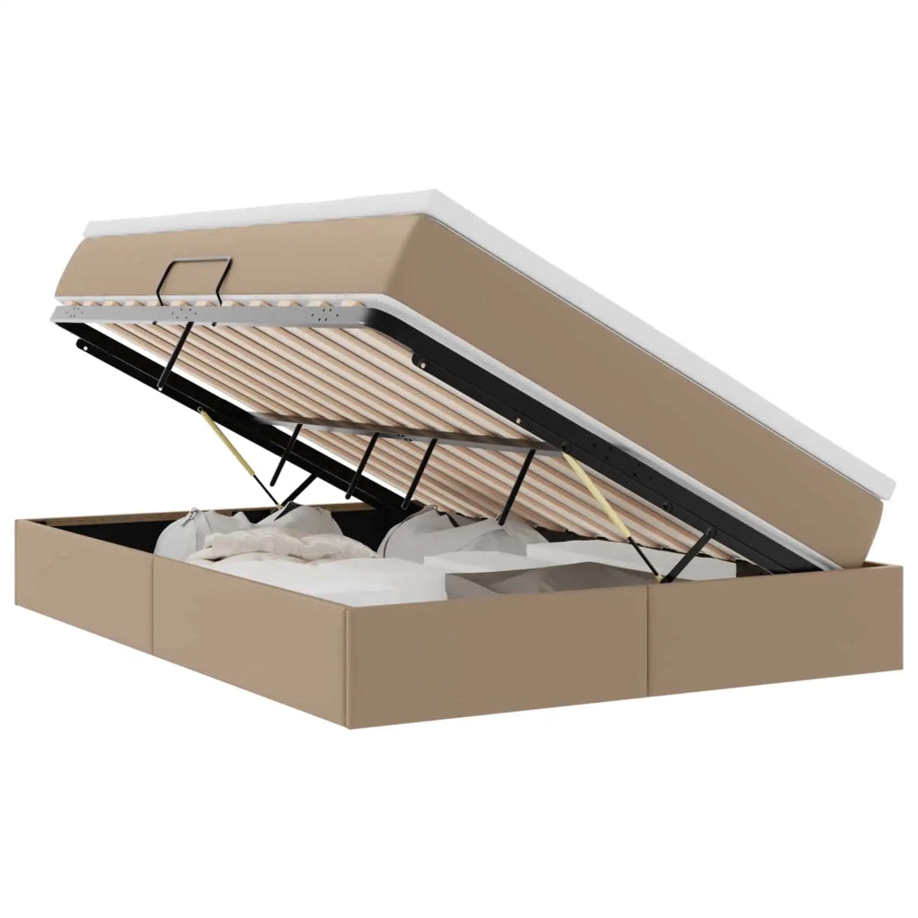 Letto con contenitore e materasso Cappuccino 140 x 200 cm 3370169