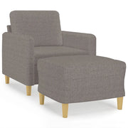 Poltrona | Sedia Relax con Poggiapiedi Tortora 60 cm in Tessuto