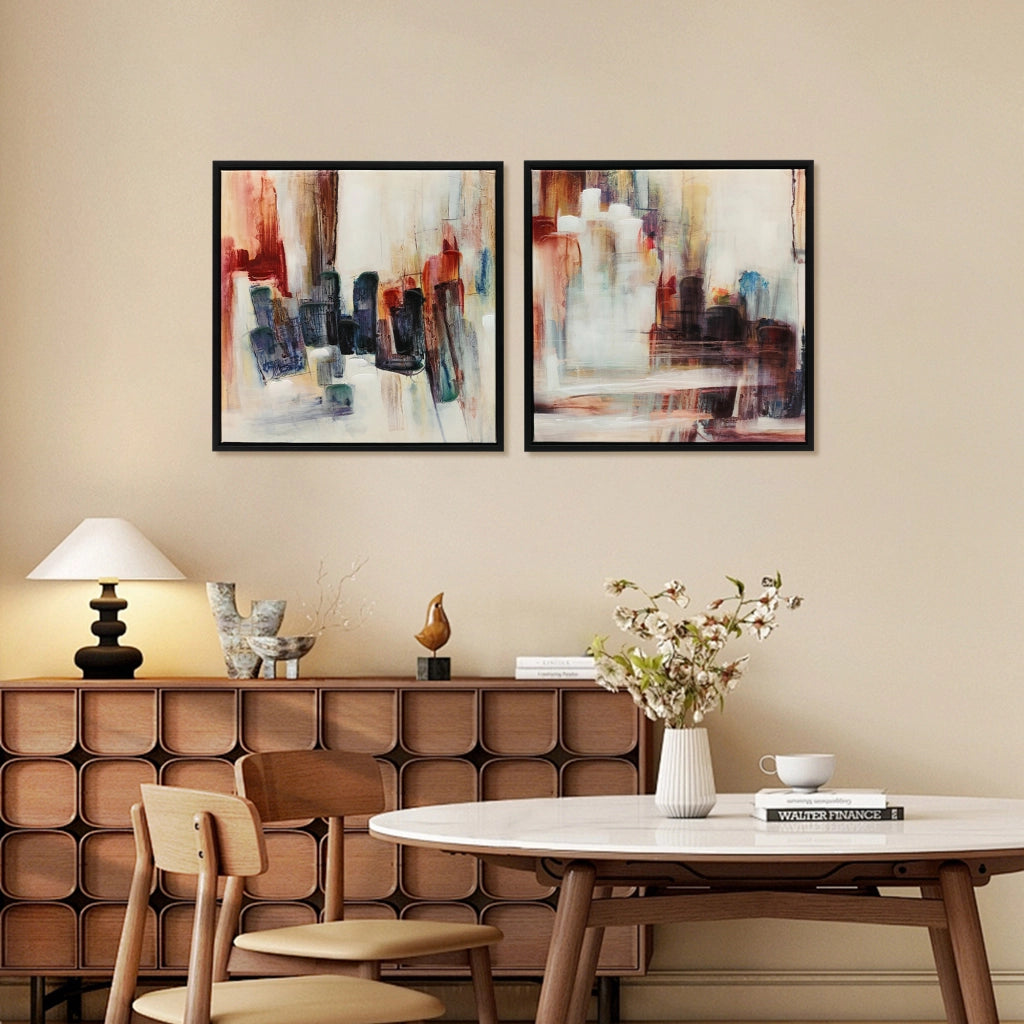 Quadro astratto su tela ¨C zephmum ¨C 40x40 cm 2 pezzi multicolore
