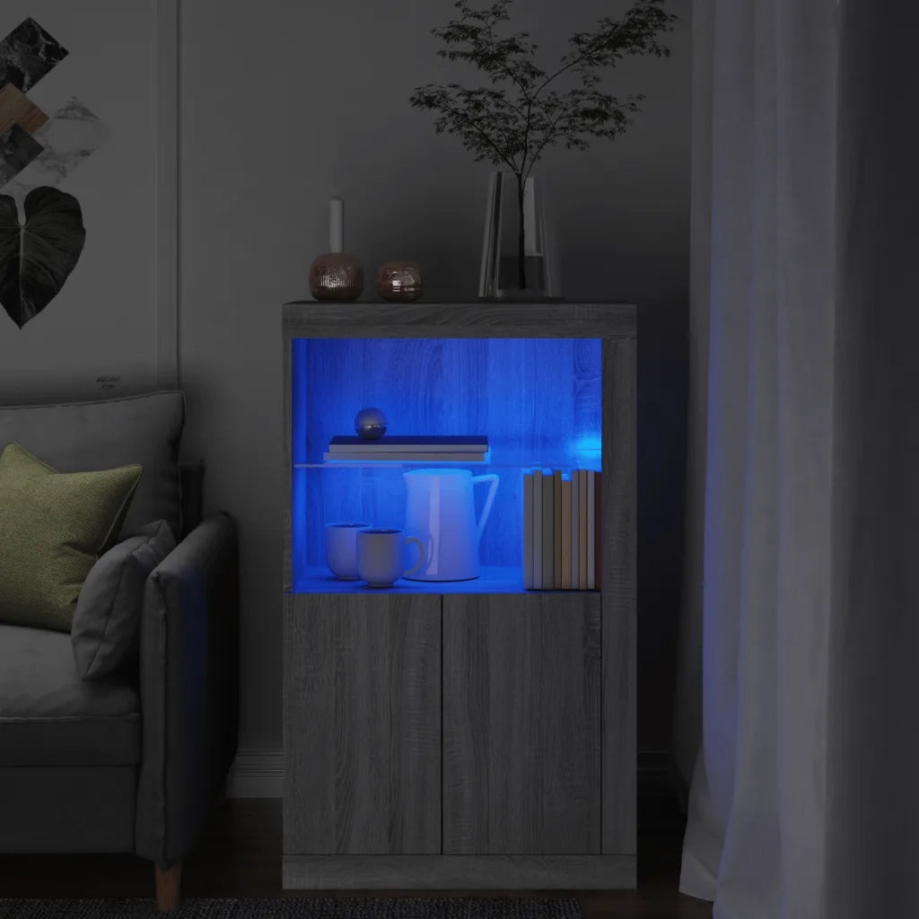 Armadietto con Luci LED Grigio Sonoma in Legno Multistratocod mxl 132636