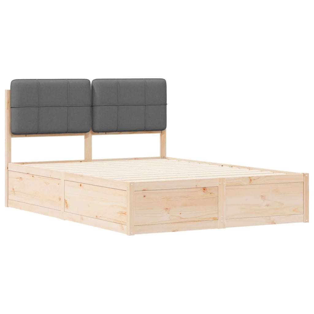 Letto con Testiera Rivestita Grigio scuro 160 x 200 cm