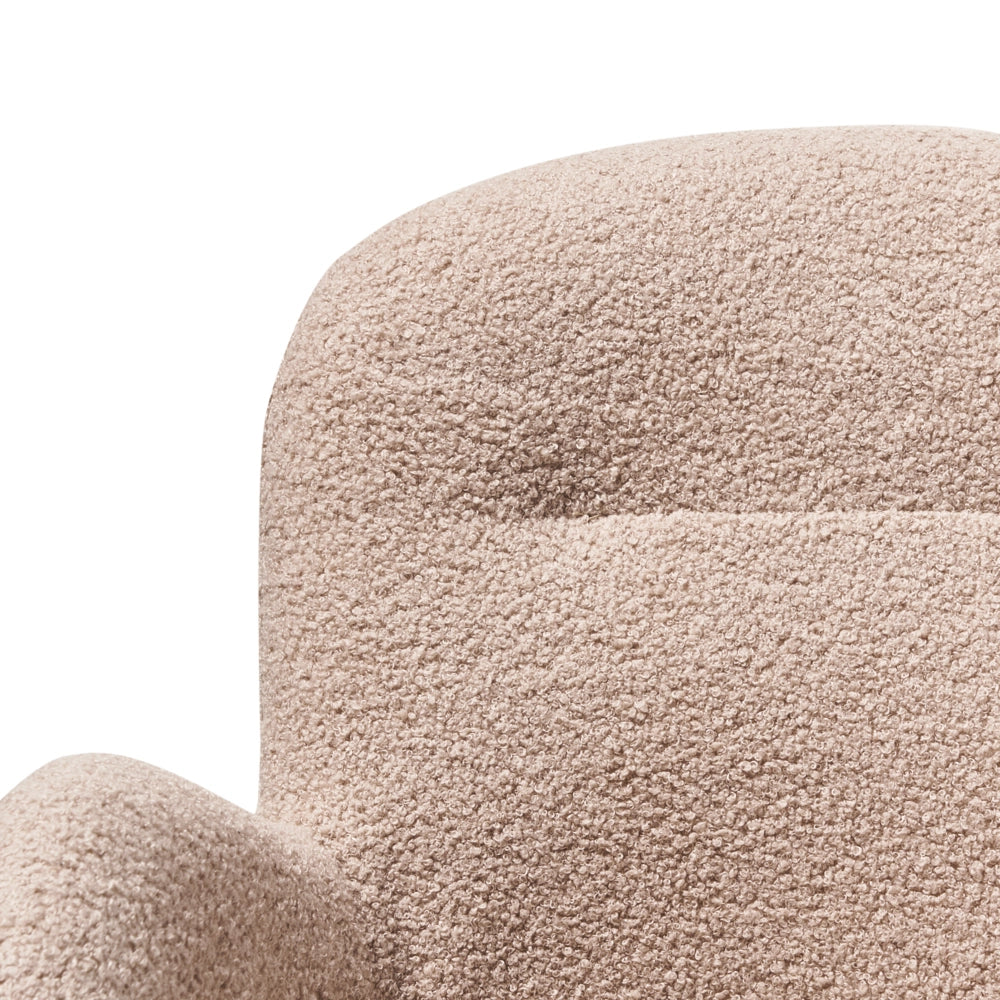 Sedia da ufficio girevole con altezza regolabile in tessuto boucle beige stile moderno retrò ufficio di casa