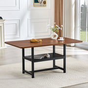 Tavolo da pranzo rettangolare 160 cm noce e metallo nero