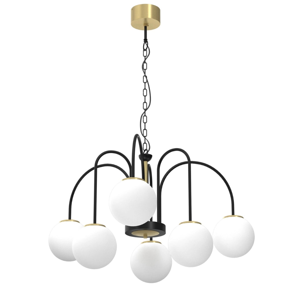 Lampada sospensione Cambridge oro/nero 6xE14 Luminex