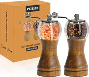 Set di Macinatore di Sale e Pepe in Legno - Molinetto Ceramico Manuale Regolabile a mano
