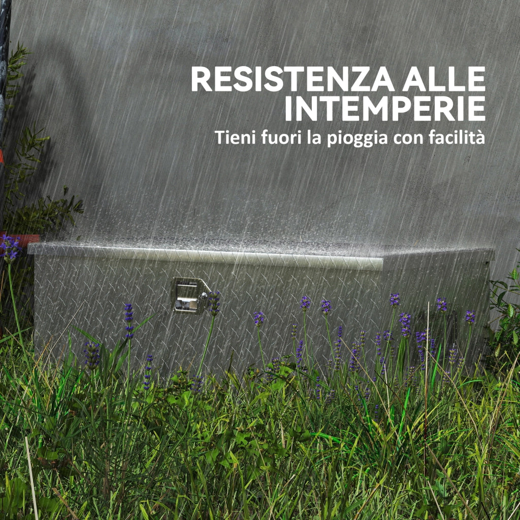 Cassetta degli Attrezzi in Alluminio con Serratura ¨C Zephmum ¨C Argento 76.2x33x24.4 cm