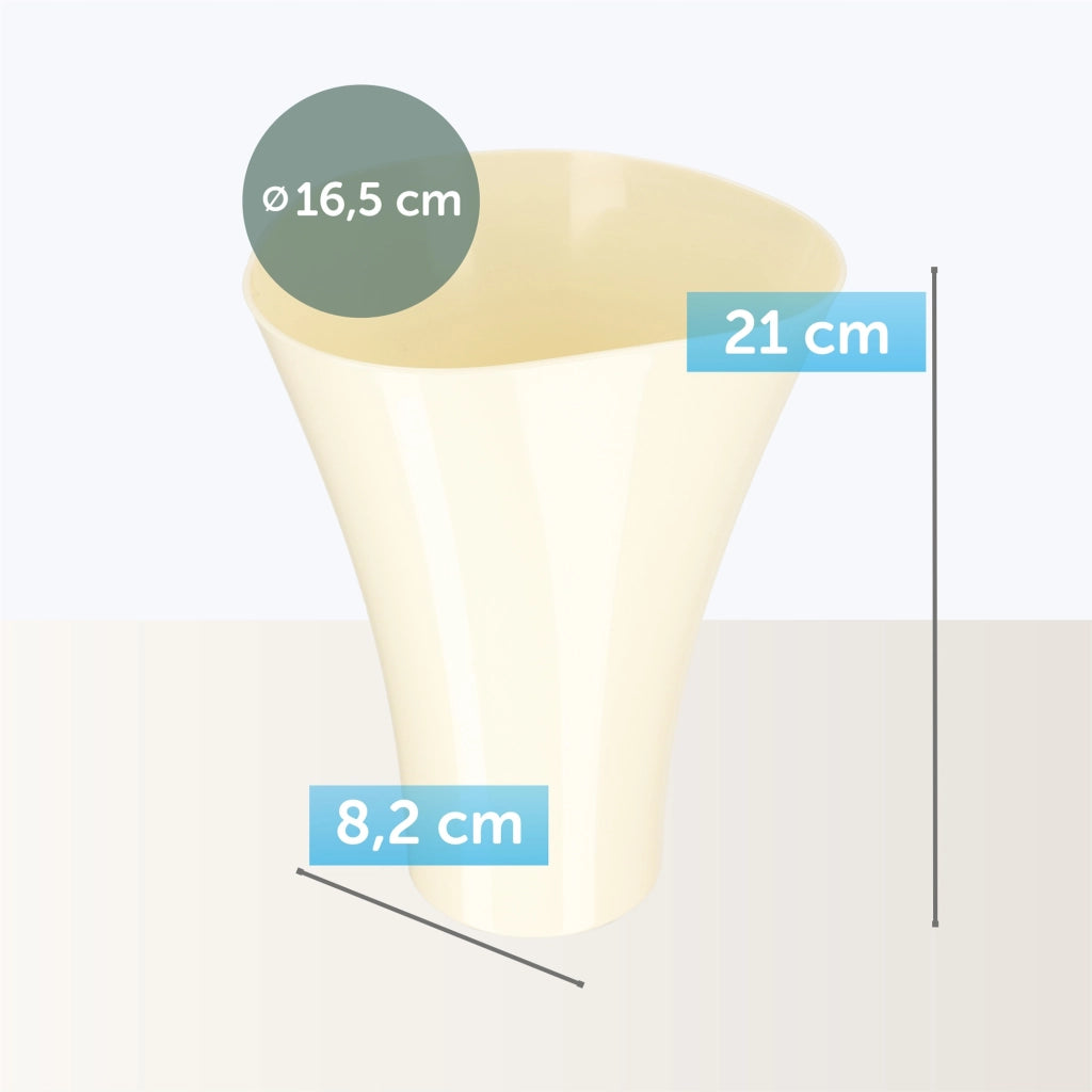 Copertura per vaso da fiori KADAX, supporto per piante in plastica color crema, 16,5 cm