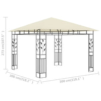 Gazebo con Zanzariera 3x3x2,73 m Crema 180 g/mÂ²