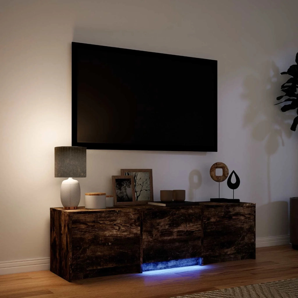 Mobile TV con LED con LED Quercia Affumicata 140 x 34 x 40 cm