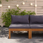 Divano Centrale Modulare Cuscini Grigio Scuro Massello Acacia cod mxl 65519