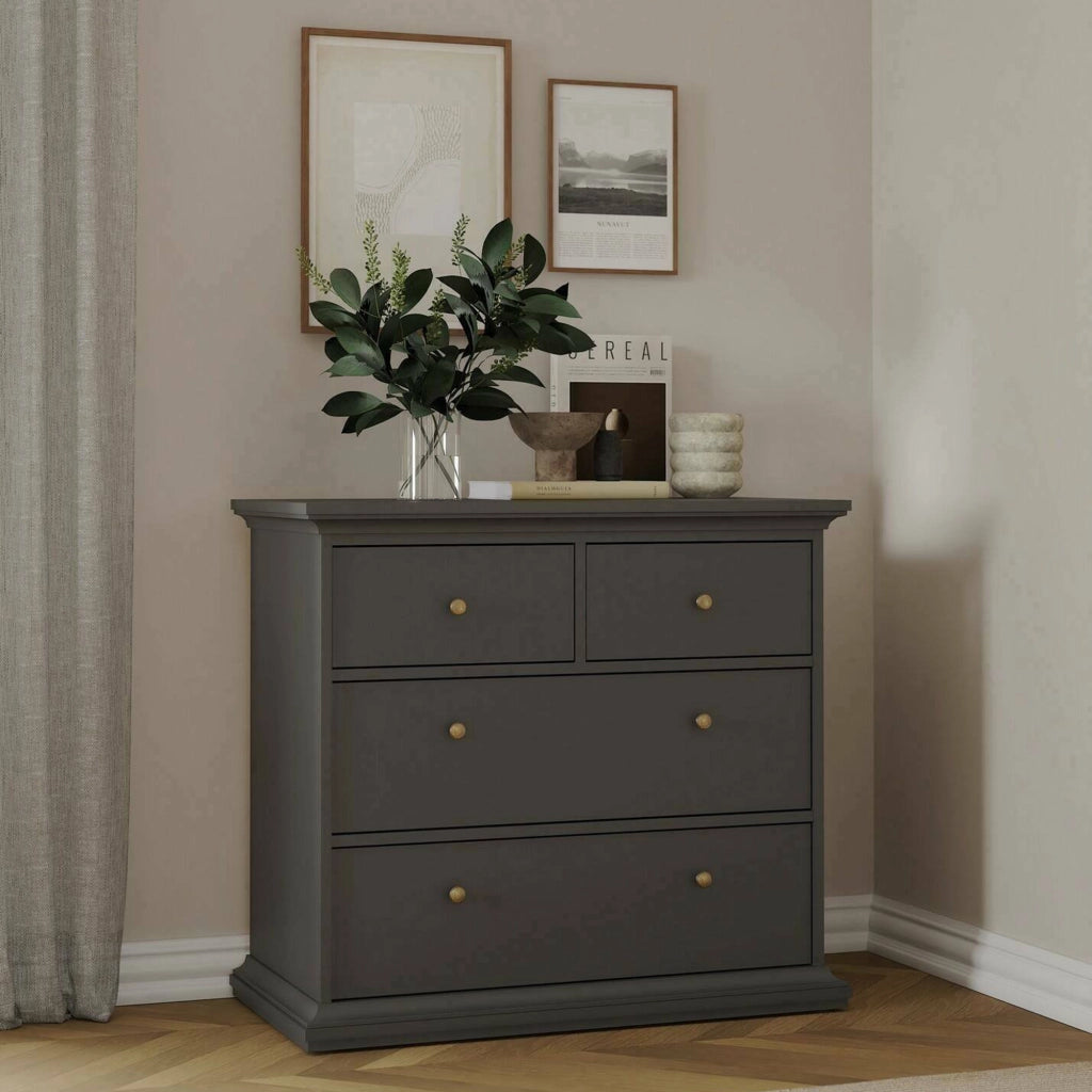 Cassettiera Arika, Settimino multiuso, Comò camera da letto, Mobile con cassetti, 96x49 h87 cm, Grigio