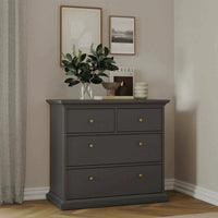 Cassettiera Arika, Settimino multiuso, Comò camera da letto, Mobile con cassetti, 96x49 h87 cm, Grigio