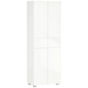 DISPENSA CUCINA CON 4 ANTE, 3 RIPIANI REGOLABILI E MENSOLE 60X35X170 CM BIANCO