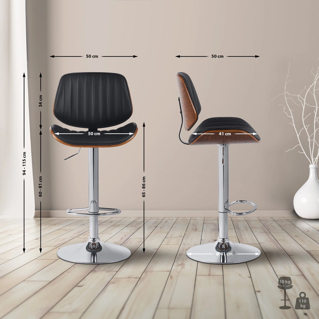 Set di 2 sgabelli da bar Clawson in ecopelle cromata 2